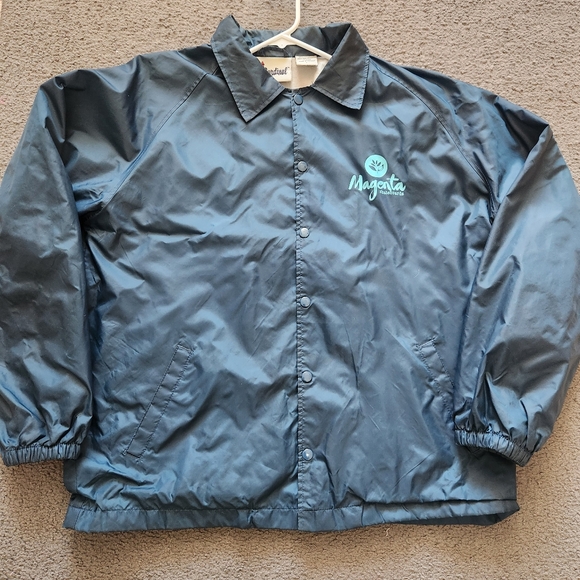 MAGENTA SKATEBOARDS CARDINAL Men's Jacket Large Blue Shell Windbreaker Flannel - Picture 2 of 11